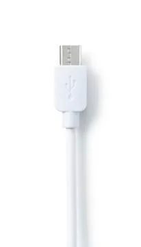 Micro USB placed on white background Stock Photos