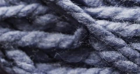 Micro video of close up of purple woolly threads with copy space Stock Footage 331246498