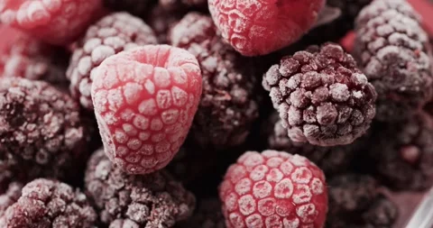 Micro video of close up of raspberries with copy space Stock Footage 248753610