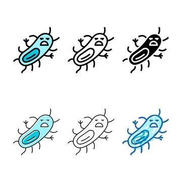 Microbe bacteria virus color designs icon vector Stock Illustration