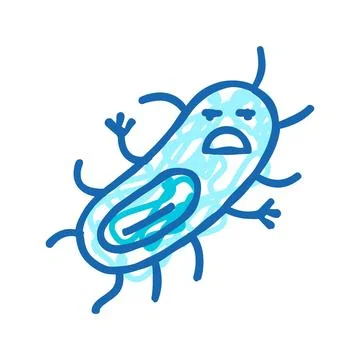 Microbe bacteria virus icon doodle illustration Stock Illustration