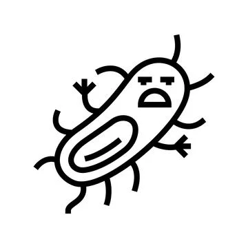 Microbe bacteria virus line icon vector illustration Stock Illustration