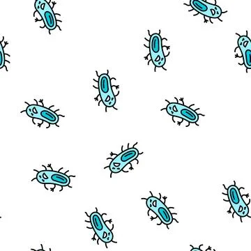 Microbe bacteria virus vector seamless pattern Stock Illustration