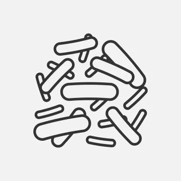 Microbe, bacterium icon isolated on white background. Vector illustration. Illustrazione stock