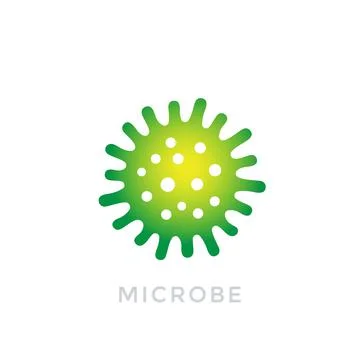 Microbe, bacterium icon, vector logo isolated on white Stock Illustration