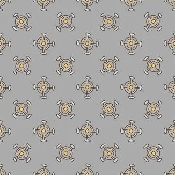 Microbe Bio Engineering vector colored seamless pattern Stockillustratie