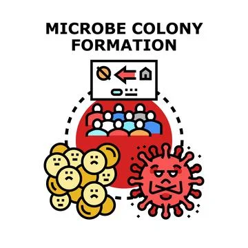 Microbe colony forming illness concept illustration vector Stock Illustration