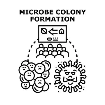 Microbe colony forming illness concept illustration vector Stock Illustration