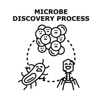 Microbe discovery process and antimicrobial resistance research Stock Illustration