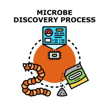 Microbe discovery process concept vector illustration Stock Illustration