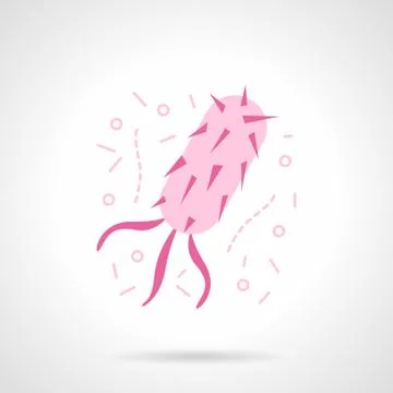 Microbe with flagella flat color vector icon Stock Illustration