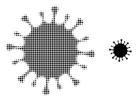 Microbe Halftone Dotted Icon イラスト素材