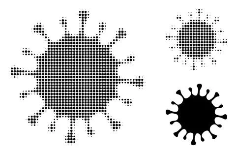 Microbe Halftone Dotted Icon Illustrazione stock
