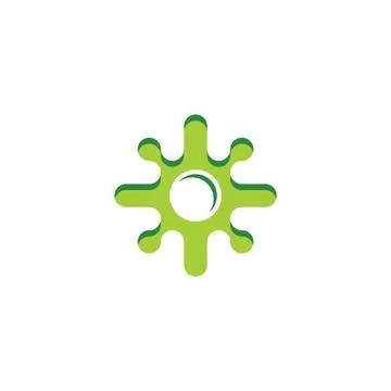 Microbe icon green micro germ logo vector Stock-Illustration