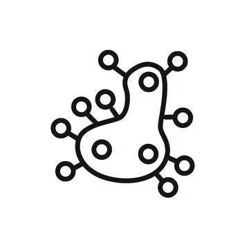 Microbe icon linear vector graphics sign Stock Illustration