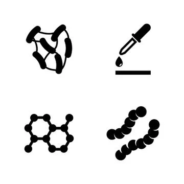 Microbe laboratory experiment. Simple Related Vector Icons Stock Illustration