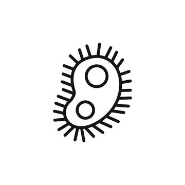 Microbe logo sign vector outline Stock Illustration