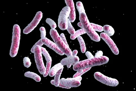 Microbe, microorganism, rod-shaped bacterium Illustrazione stock