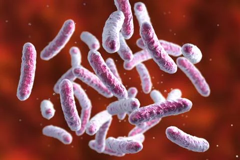 Microbe, microorganism, rod-shaped bacterium Illustrazione stock