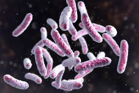 Microbe, microorganism, rod-shaped bacterium Stock Illustration