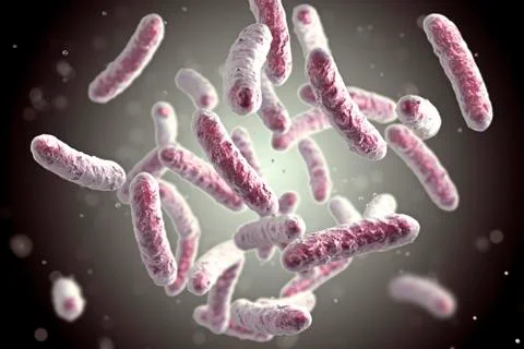 Microbe, microorganism, rod-shaped bacterium Stock Illustration