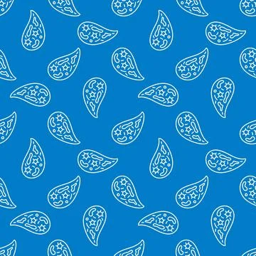 Microbe or Bacteria vector Infusorium outline blue seamless pattern Stockillustratie