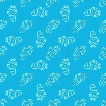 Microbe or Virus vector concept blue outline seamless pattern Stockillustratie
