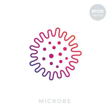 Microbe, pathogen, bacterium icon Illustrazione stock