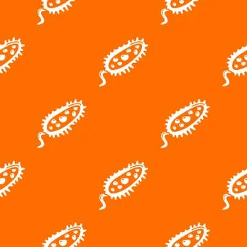 Microbe pattern vector orange Stock Illustration