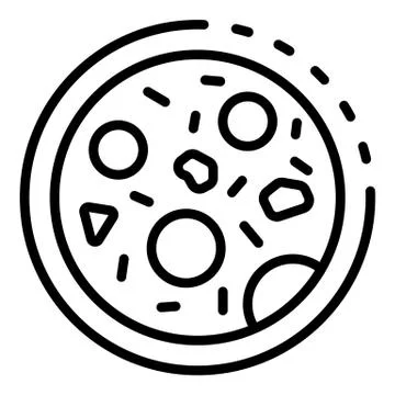 Microbe under microscope icon, outline style Stock Illustration