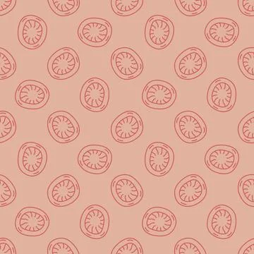 Microbe vector concept line red seamless pattern 스톡 일러스트