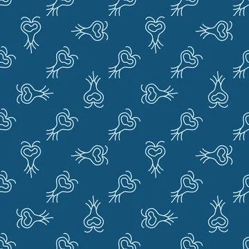 Microbe Virus vector Microbiology Science concept blue line seamless pattern Stockillustratie