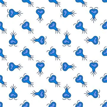 Microbe Virus vector Microbiology Science colored seamless pattern Stock Illustration