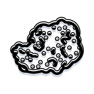 Microbes and bacteria living in a cell colony Stock Illustration