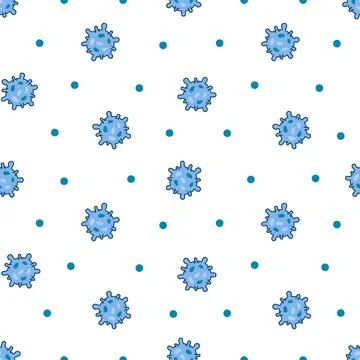 Microbes and pathogen. Seamless pattern. 스톡 일러스트