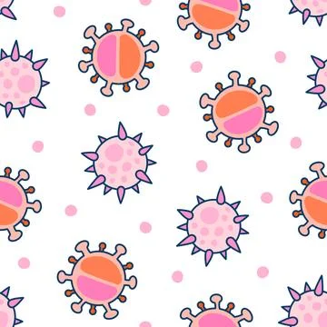 Microbes and pathogen. Seamless pattern. Stockillustratie