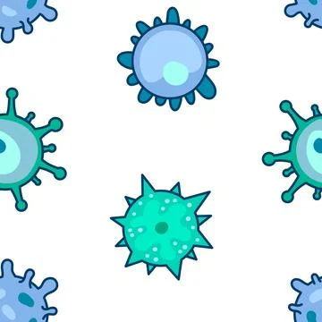 Microbes and pathogen. Seamless pattern. Stockillustratie