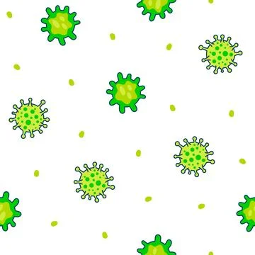 Microbes and pathogen. Seamless pattern. 스톡 일러스트
