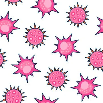 Microbes and pathogen. Seamless pattern. Stockillustratie