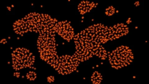 Microbes, atoms , cells coagulating , crystallize, multiplying . 3d animation Stock-Footage 102381391