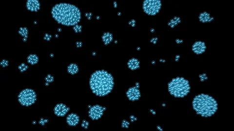 Microbes, atoms ,molecules, cells coagulating , crystallize . 3d animation Stock Footage 102381345