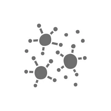 Microbes, bacteria grey icon. Isolated on white background Stock Illustration