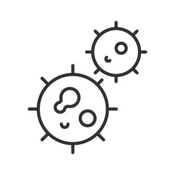 Microbes bacteria icon in line design. microbes bacteria virus hygiene infection Stock Illustration