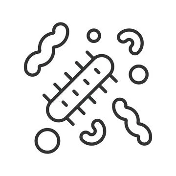 Microbes bacteria icon in line design. bacteria, microbes, virus, microbiology 스톡 일러스트