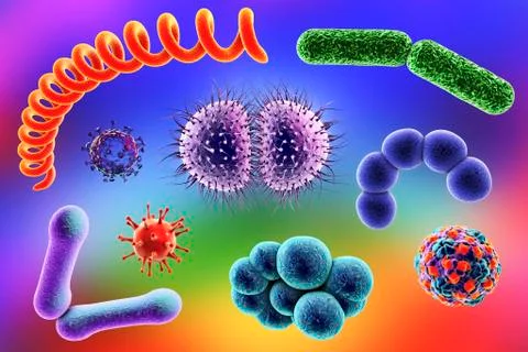Microbes, illustration Illustrazione stock