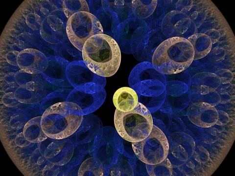 Microbes isolated on black background, 3D illustration Stock Illustration