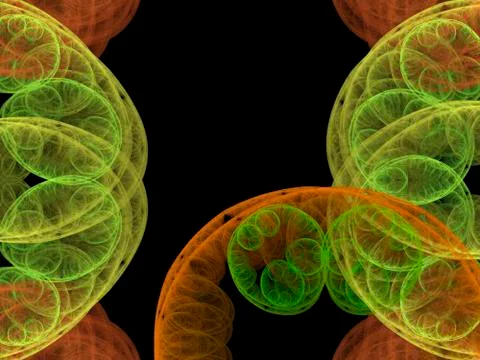 Microbes isolated on black background, 3D illustration Stock-Illustration