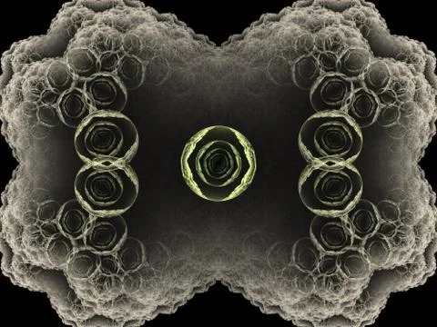Microbes isolated on black background, 3D illustration Stock Illustration