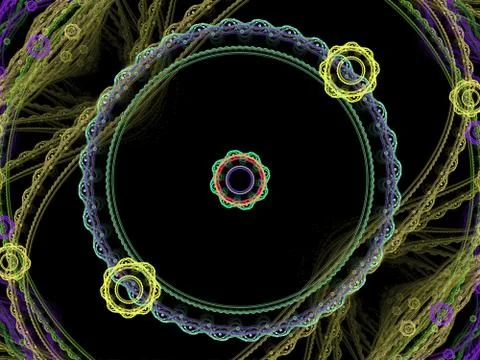 Microbes isolated on black background, 3D illustration Stock Illustration