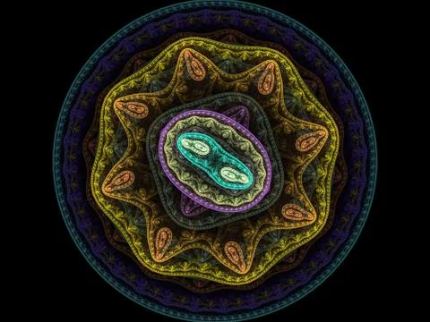 Microbes isolated on black background, 3D illustration Stock Illustration